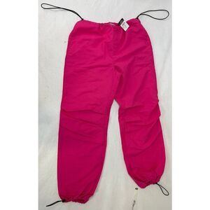Y2K NWT Rue 21 Nylon Joggers Baggy Y2K Hot Pink Track Pants Wind Pants Small